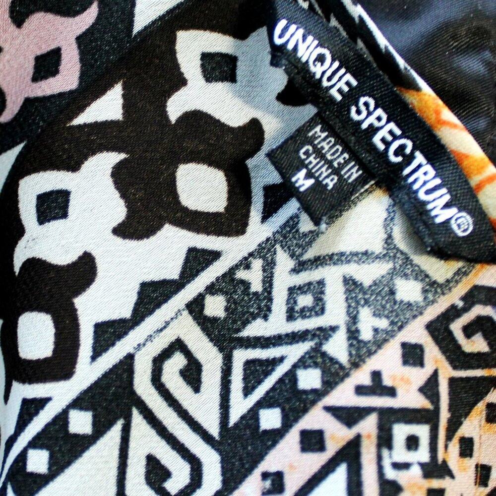 Unique Spectrum Tribal Patterned Rust Blouse Meta… - image 2